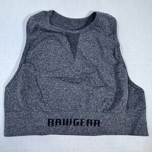 Rawgear Razorback Crop Top Black Heather Pullover Sports Bra Sz Extra Small NWT